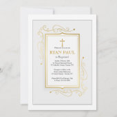 Elegant Goud Lijst Religieuze Uitnodiging (Voorkant)