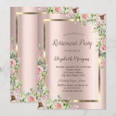 Elegant Goud Lijst, Roos Goud Rozen Afboeking Kaart (Voorkant / Achterkant)