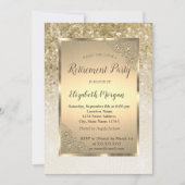 Elegant Goud Lijst, Sequins Pensioen Kaart (Voorkant)