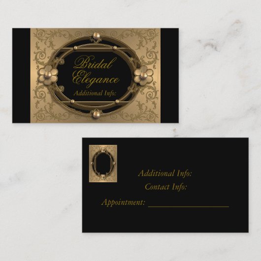 Elegant Goud Lijst Visitekaartje Afsprakenkaartje (Voorkant / Achterkant)