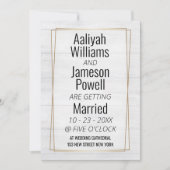 Elegant goud lijst witte houttypografie Weddenscha Kaart (Voorkant)