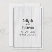 Elegant goud lijst witte houttypografie Weddenscha Kaart (Achterkant)