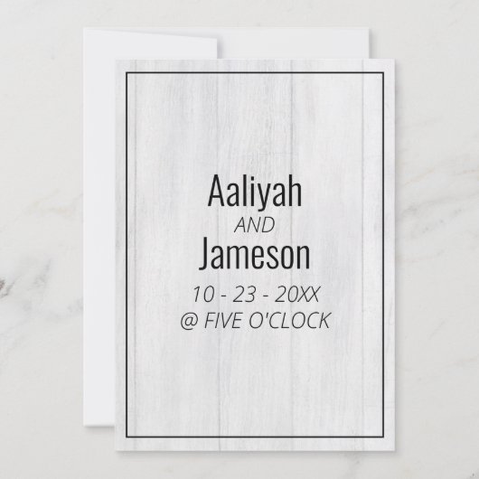 Elegant goud lijst witte houttypografie Weddenscha Kaart (Achterkant)