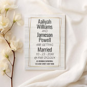 Elegant goud lijst witte houttypografie Weddenscha Kaart