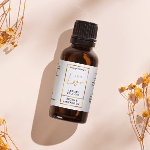 Elegant Goud Logo 1 OZ Oliedruppelflesetiket Etiket