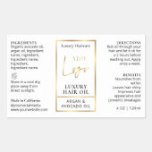 Elegant Goud Logo 4 OZ Kosmetisch Flessenetiket Rechthoekige Sticker (Voorkant)