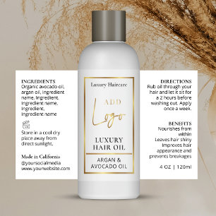 Elegant Goud Logo 4 OZ Kosmetisch Flessenetiket Rechthoekige Sticker