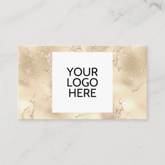 Elegant Goud Logo QR Code Visitekaartje (Voorkant)