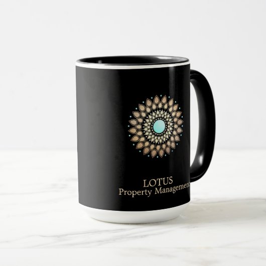 Elegant Goud  Logo Zwart Mok (Voorkant rechts)