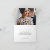 Elegant Goud Lotus Bloem Aangepaste Foto Bruiloft Bedankkaart (Binnen)