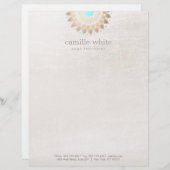 Elegant Goud Lotus Mandala Natuurlijke Geneeskunde Briefhoofd Ontwerp (Voorkant / Achterkant)