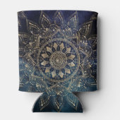 Elegant Goud Mandala Blauw Galaxy Blikjeskoeler (Achterkant)