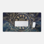 Elegant Goud Mandala Blauw Galaxy Bureaumat (Keyboard & Muis)