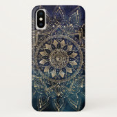 Elegant Goud Mandala Blauw Galaxy Case-Mate iPhone Case (Achterkant)