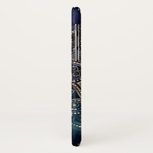 Elegant Goud Mandala Blauw Galaxy Case-Mate iPhone Case (Achterkant/links)