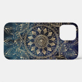 Elegant Goud Mandala Blauw Galaxy Case-Mate iPhone Case (Achterkant (horizontaal))