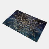Elegant Goud Mandala Blauw Galaxy Deurmat (Schuin)