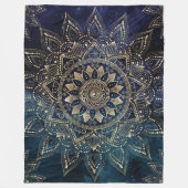 Elegant Goud Mandala Blauw Galaxy Fleece Deken (Voorkant)
