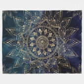 Elegant Goud Mandala Blauw Galaxy Fleece Deken (Voorkant (Horizontaal))