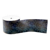 Elegant Goud Mandala Blauw Galaxy Grosgrain Lint (Spoel)