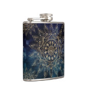 Elegant Goud Mandala Blauw Galaxy Heupfles (Rechts)