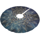 Elegant Goud Mandala Blauw Galaxy Kerstboom Rok (Gekanteld)