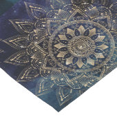 Elegant Goud Mandala Blauw Galaxy Korte Tafelloper (Hoek)