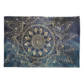 Elegant Goud Mandala Blauw Galaxy Kussensloop (Achterkant)