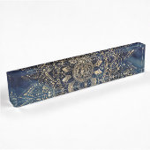 Elegant Goud Mandala Blauw Galaxy Naambordje