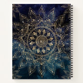 Elegant Goud Mandala Blauw Galaxy Notitieboek (Achterkant)