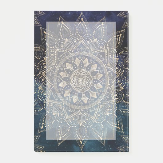 Elegant Goud Mandala Blauw Galaxy Post-it® Notes (Voorkant)