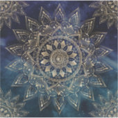 Elegant Goud Mandala Blauw Galaxy Sticker (Voorkant)