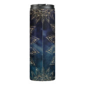 Elegant Goud Mandala Blauw Galaxy Thermosbeker (Achterkant)
