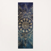 Elegant Goud Mandala Blauw Galaxy Yogamat (Voorkant)