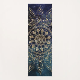 Elegant Goud Mandala Blauw Galaxy Yogamat