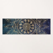 Elegant Goud Mandala Blauw Galaxy Yogamat (Voorkant (horizontaal))