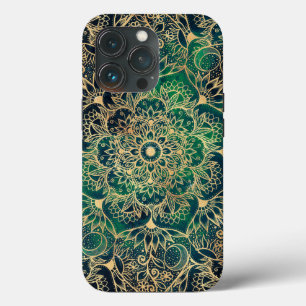 Elegant Goud Mandala Bloemen Groen Blauw Case-Mate iPhone Case