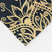 Elegant Goud Mandala Bloemen Groen Blauw Fleece Deken (Hoek)