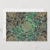 Elegant Goud Mandala Bloemen Groen Blauw Kaart (Achterkant)
