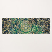 Elegant Goud Mandala Bloemen Groen Blauw Yogamat (Achterkant (horizontaal))