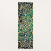 Elegant Goud Mandala Bloemen Groen Blauw Yogamat