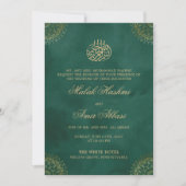 Elegant Goud Mandala Groen Islamitisch Moslim brui Kaart (Voorkant)
