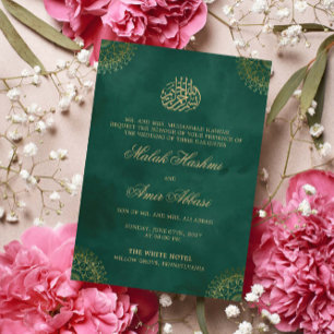 Elegant Goud Mandala Groen Islamitisch Moslim brui Kaart