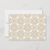 Elegant Goud Mandala Huwelijksreactie RSVP-Kaart RSVP Kaartje (Achterkant)