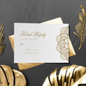 Elegant Goud Mandala Huwelijksreactie RSVP-Kaart RSVP Kaartje