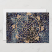Elegant Goud Mandala Oog Zon Maan Marine Blauw Kaart (Achterkant)