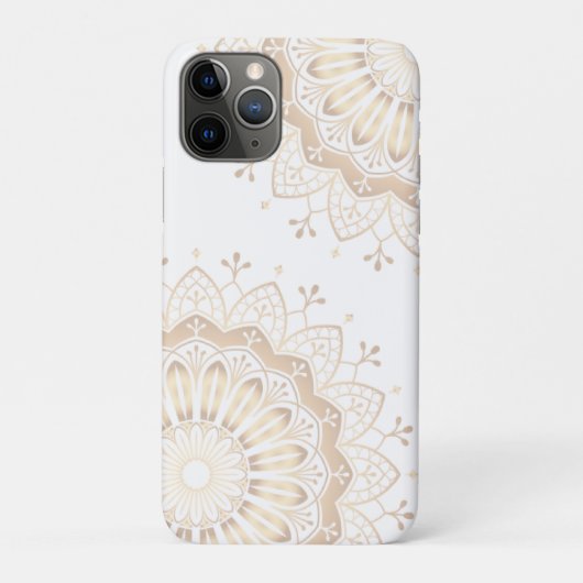 Elegant Goud Mandala Patroon op Wit Case-Mate iPhone Case (Achterkant)