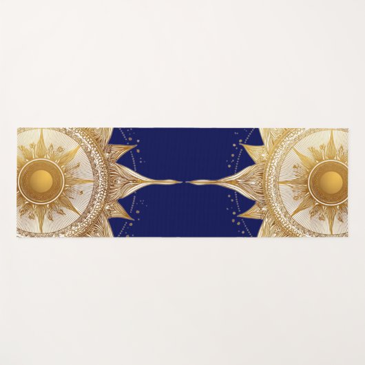 Elegant goud Mandala Sun Yogamat (Voorkant (horizontaal))