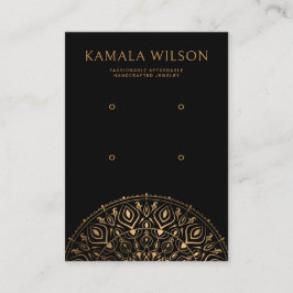 Elegant Goud Mandala Twee Paar Oorbel Display Kaar Visitekaartje