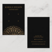 Elegant Goud Mandala Twee Paar Oorbel Display Kaar Visitekaartje (Voorkant / Achterkant)
